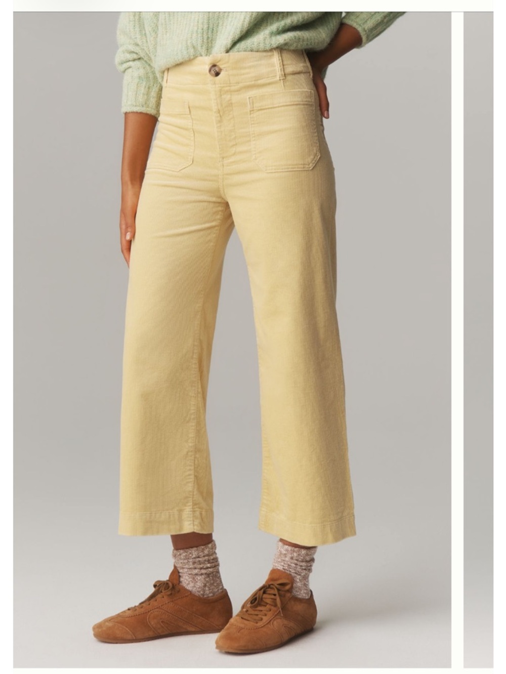 The Colette Corduroy Cropped Wide Leg Pants by Maeve